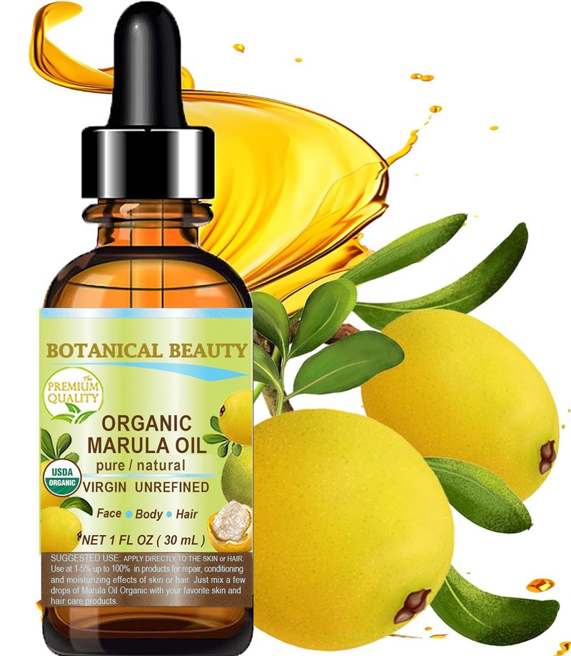 Organic Marula Oil - 100% Pure Cold-Pressed Moisturizer for Face, Dry Skin, Body & Hair | Anti-Aging (1 Fl Oz)