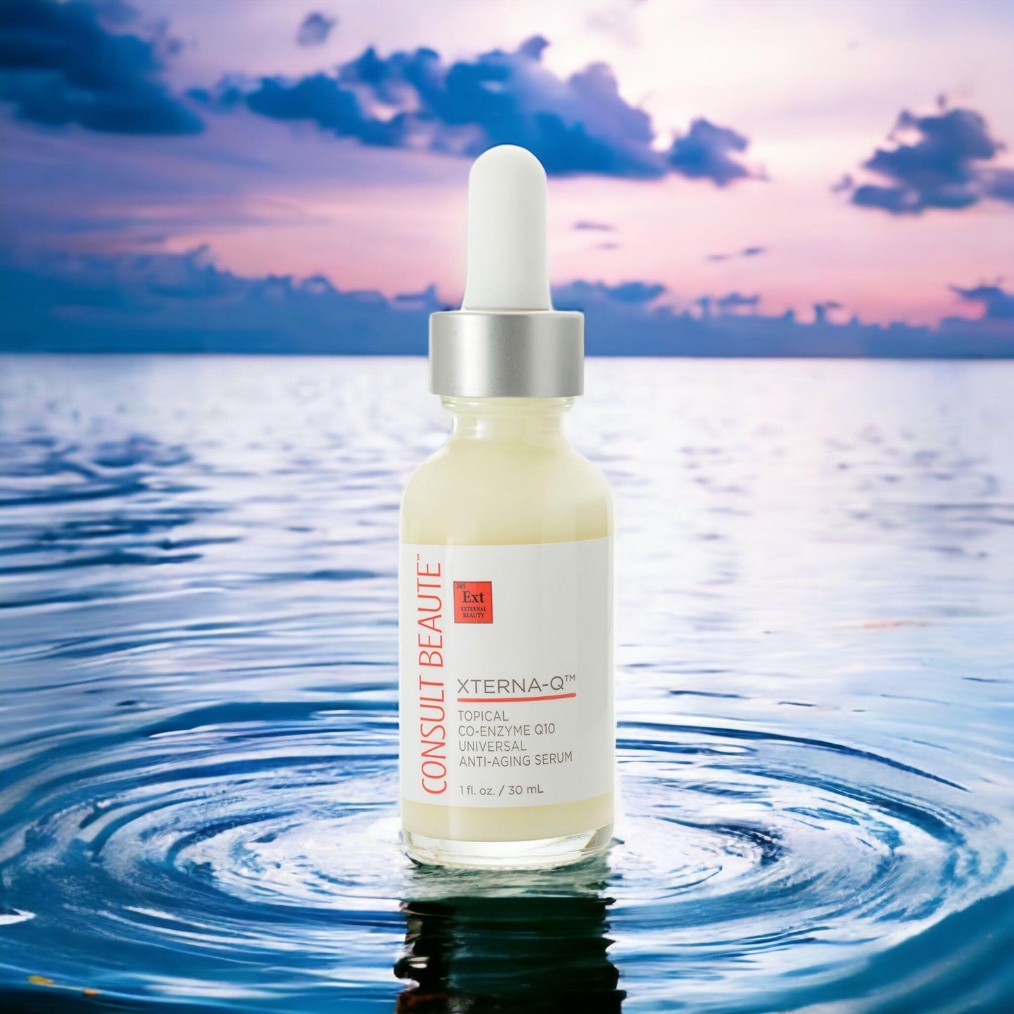 Consult Beaute XTERNA-Q COEnzyme Q10 Anti-Aging Serum for Face and Neck, Smoothing CoQ10 Peptides, Bergamot Fruit Oil, Antioxidant Skin Care 1 Fl. Oz.