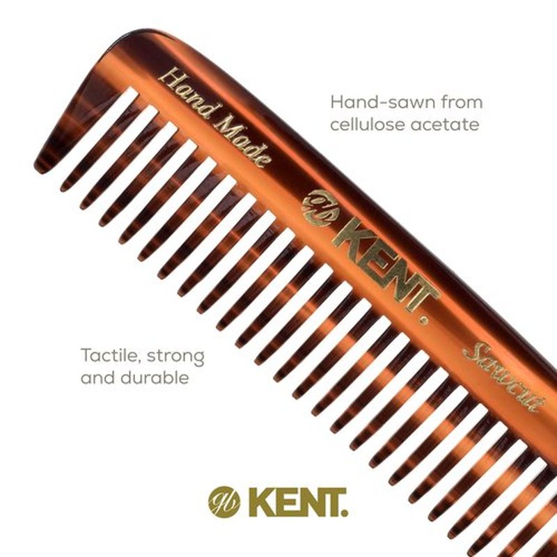 Kent 93T Mini Beard Comb for Men, Wide Tooth Men's Comb, Mustache Comb and Beard Combs for Facial Hair, Small Pocket Sized Travel Comb, Mini Comb Detangle Comb for Beard Detangling Comb