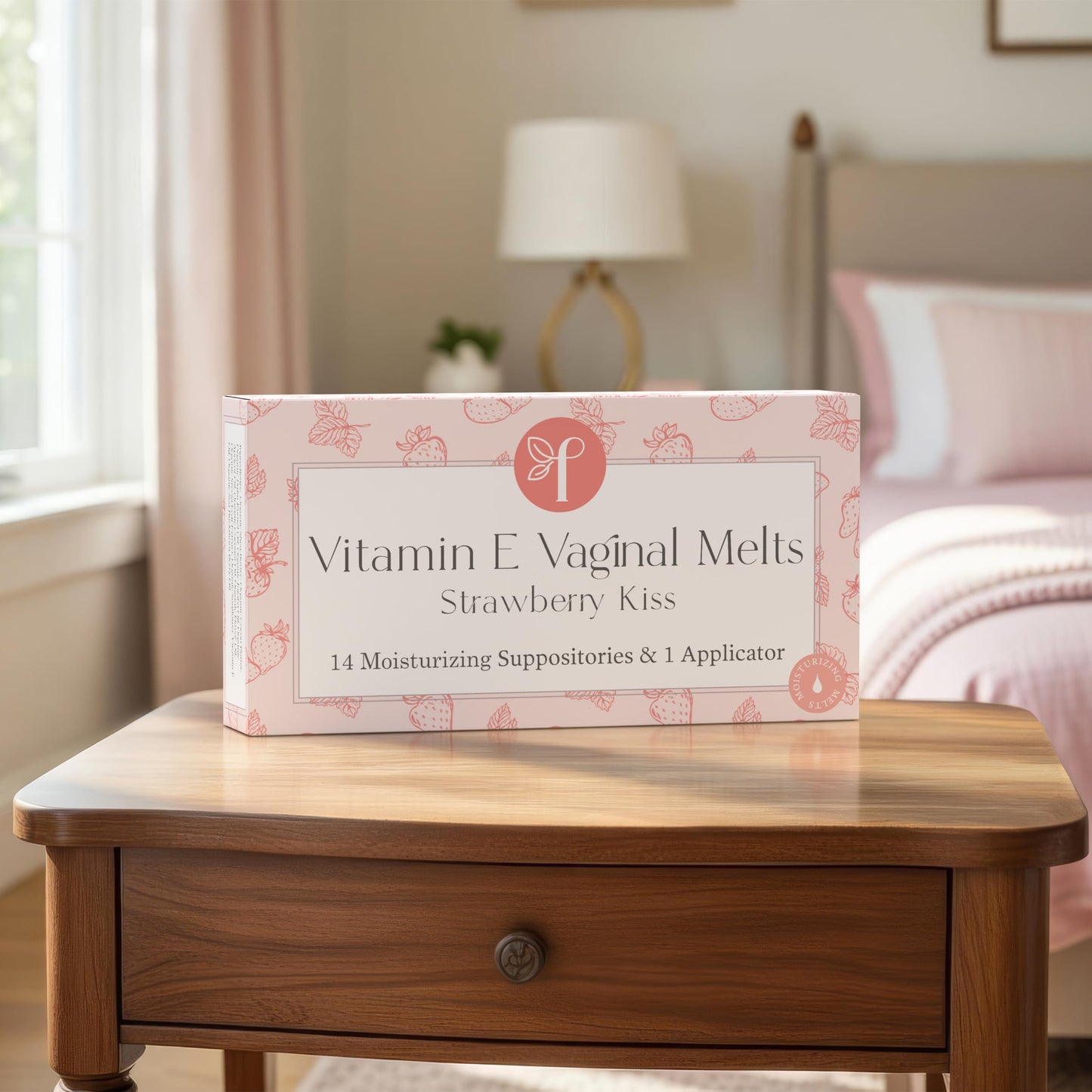 Femallay Organic Vitamin E Vaginal Melts – Strawberry Kiss – 1-pack