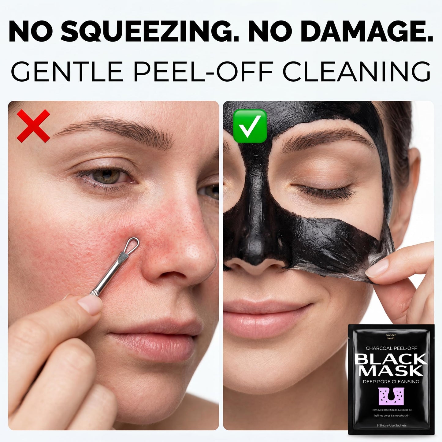 Black Mask Peel Off Face Mask with Activated Charcoal Powder – Korean Blackhead Remover Mask for Nose & Face, Pore Cleaner, Clay Mask & Strips Alternative, Face Mask Skincare for Men & Women, Gift Set