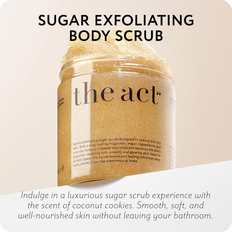 Sugar Exfoliating Body Scrub - Natural Polish for Smooth Skin | Vegan, Gentle Care with Shea & Almond
