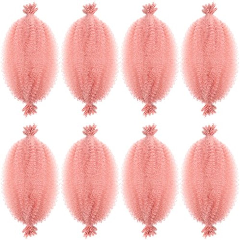 8 Packs Springy Afro Twist Hair Pink Marley Twist Braiding Hair 8 Inch Kinky Twist Hair Short Marley Hair Wrapping Hair for Soft Locs Passion Hair Extensions