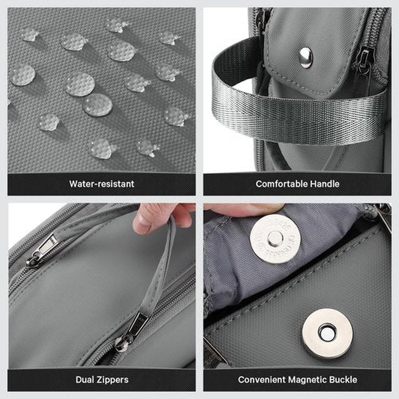 Estour Toiletry Bag for Men, Travel Toiletry Bag Travel Essentials, Dopp Kit Water-resistant Shaving Bag, Bathroom Bag Toiletries Organizer, Gray(Upgraded Polyster)