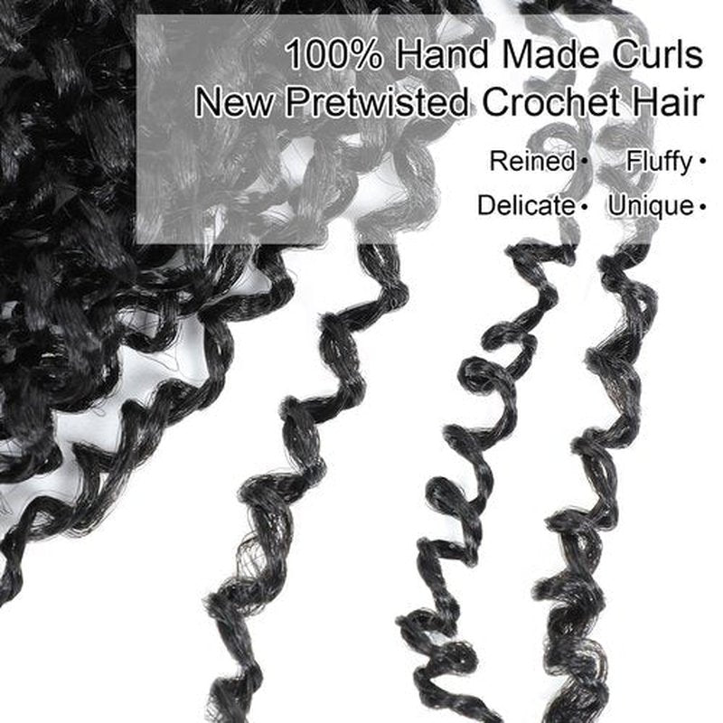 3 Packs Yankee Twist Crochet Braids Hair Passion Twist Pre Looped Curly Braiding Pretwisted Hair Extensions for Senegalese Black 12 Inch 1B#