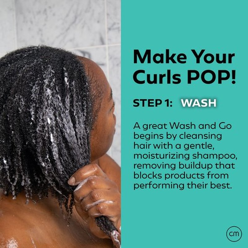CurlMix Wash & Go Shampoo for Curly Hair - Deep Cleansing Shampoo Removes Buildup - Fragrance-Free
