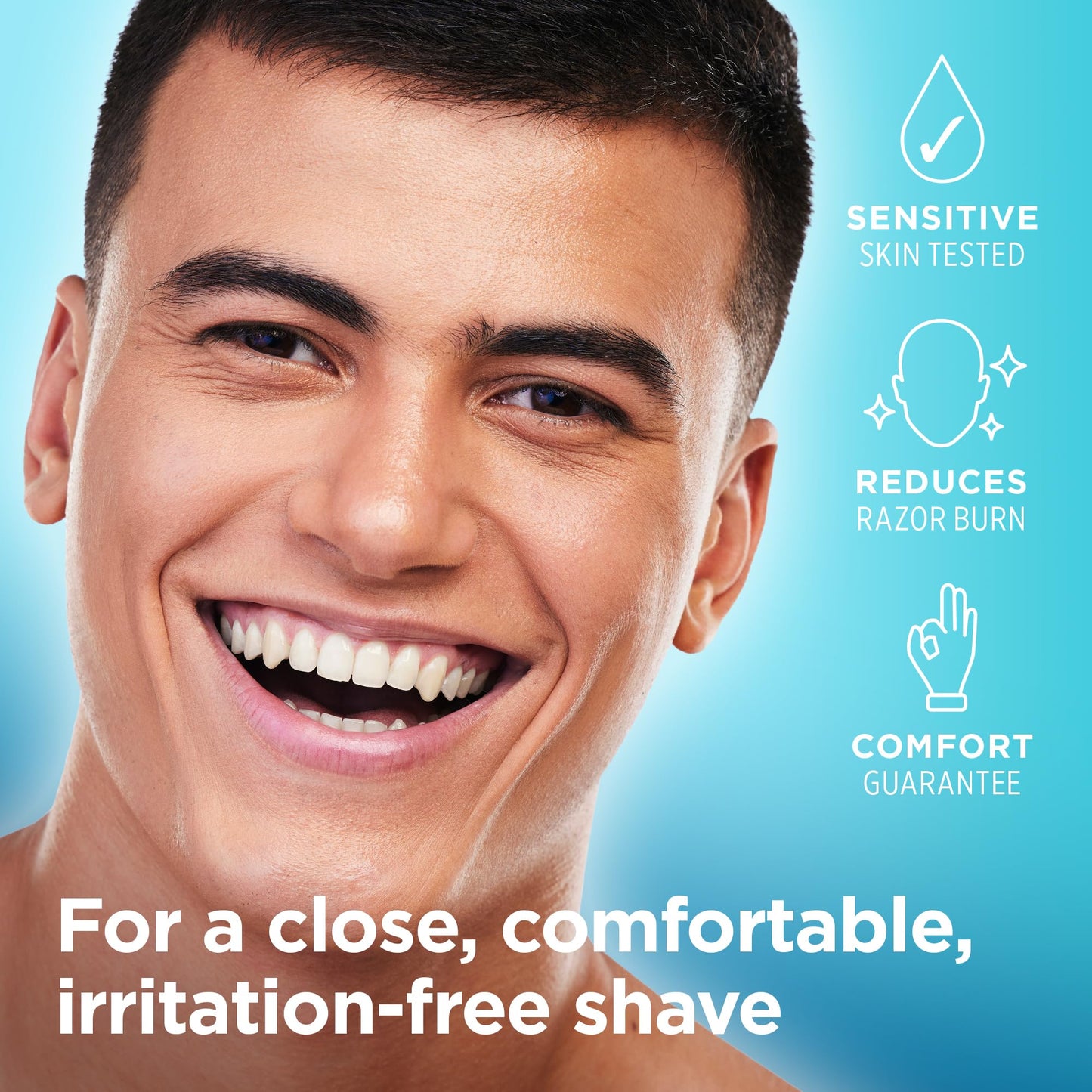 King of Shaves Sensitive Shave Gel for Men Quad Pack Low Foam Clear Shaving Gel for Sensitive Skin, Precision Beard Shaping, Helps Reduce Razor Burn, Aloe Vera & Vegan Formula 4 x 5.9 FL OZ