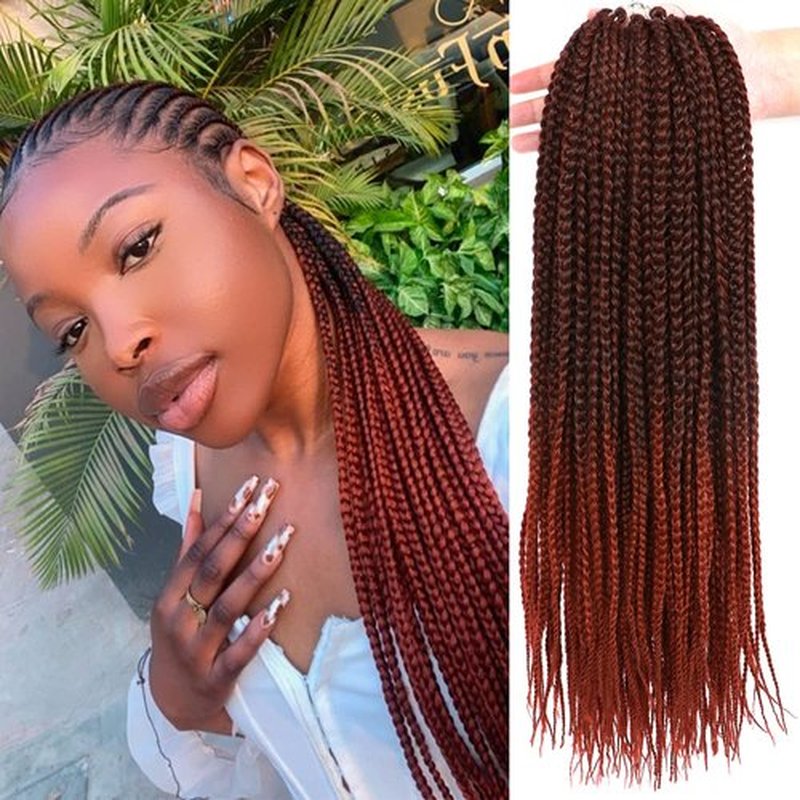 7 Packs Goddess Box Braids Crochet Hair 18 Inch Prelooped Crochet Box Braids Crochet Hair for Black Women Braiding Hair (18 Inch 7 Pack, 1B/350)