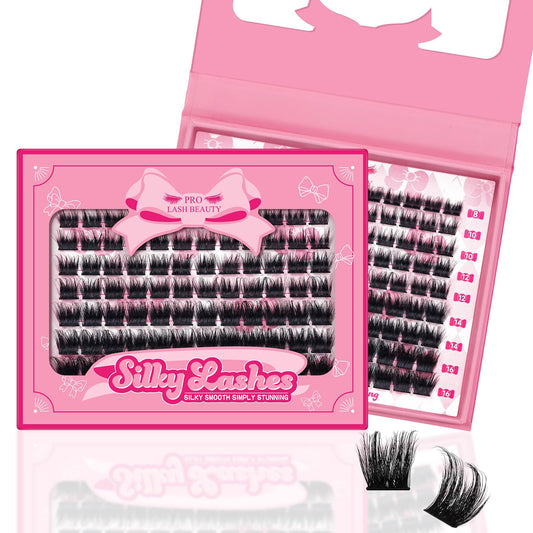 Lash Clusters, 108 Pcs Individual Lashes Soft Cluster Lashes DIY Lash Extension 8-16mm Eyelash Clusters Volume Wispy Lashes Super Thin Band Reusable(Mild,D-8-16mix)
