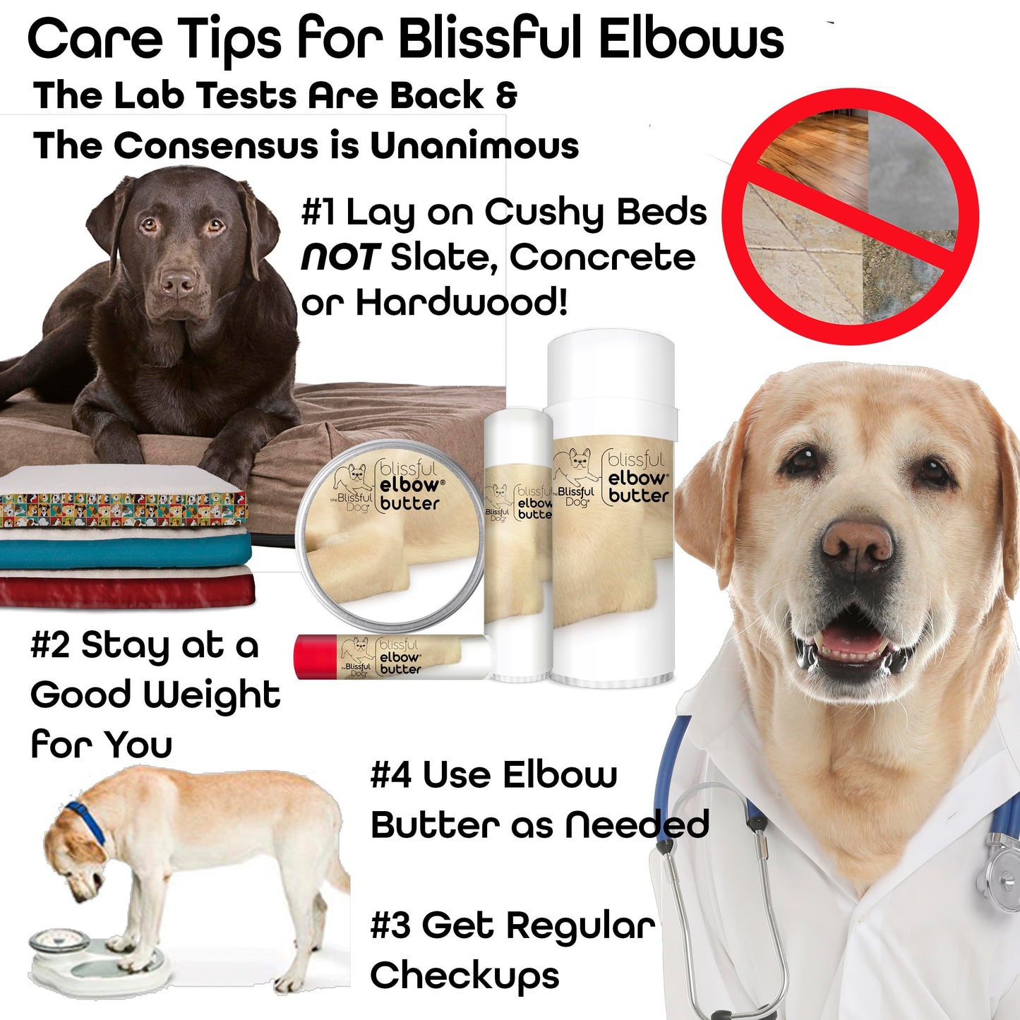 The Blissful Dog Elbow Butter for Dry, Cracked Calluses, Lick-Safe Dog Balm, Soothing Elbow Balm with Moisturizing Shea Butter, Almond, Olive, and Essential Oils, Pet Supplies, 1 oz. Tin