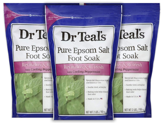 Dr. Teal's Peppermint Foot Soak Gift Set - 3 Pack (2lb Each) for Aches & Odor Relief
