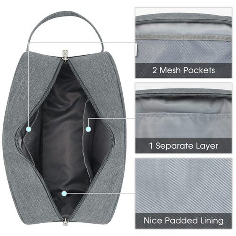 Narwey Travel Toiletry Bag for Men and Women Traveling Dopp Kit Shaving Bag for Toiletries Accessories (Grey)