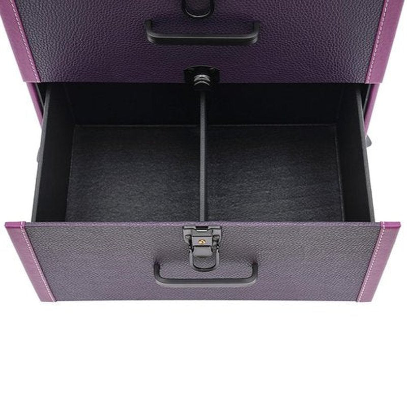 Rolling Makeup Train Case With Drawers,Professional Aluminum Makeup Suitcase With Universal Wheels And Lock,Multifunctional Rolling Makeup Organizer,Suitable For Makeup Artist,Etc (Purple)