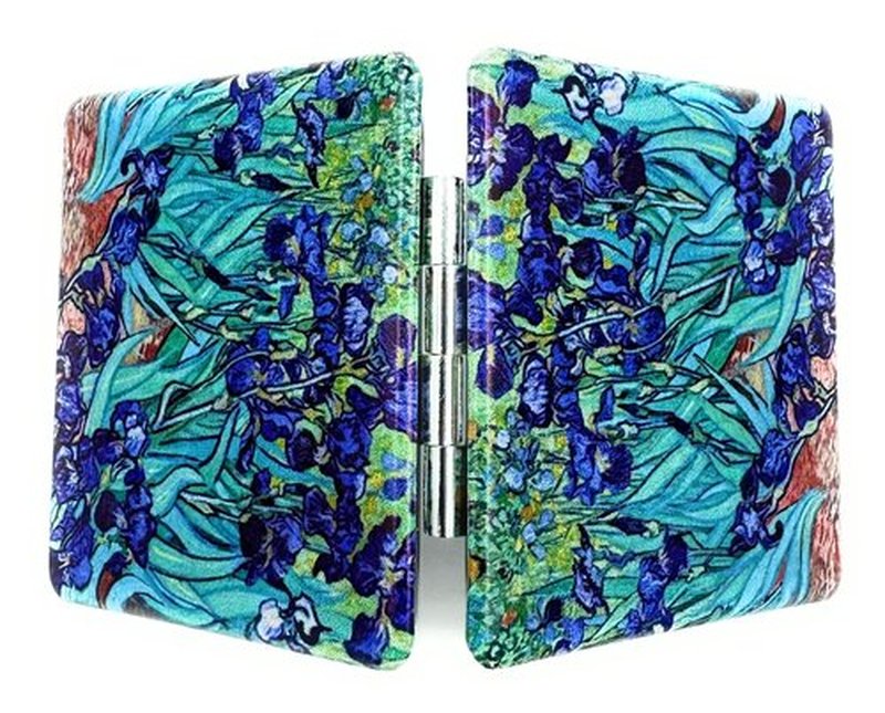 Aeisage Compact Mirror Square Irises Van Gogh Pocket Mirror for Women Small Travel Mirror Magnifying Floral Purse Mirror Compact Unique Gift for Womenn