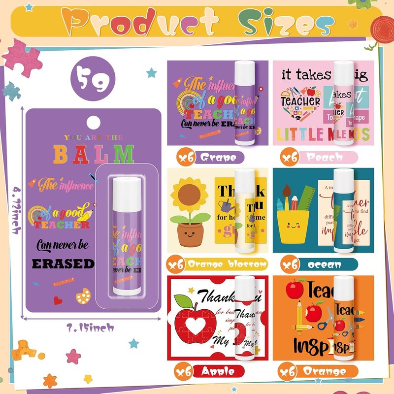 You Are the Balm Lip Balm Gift Set - 36 Inspiring Teacher Thank You Cards | Perfect for Back to School & Graduation
