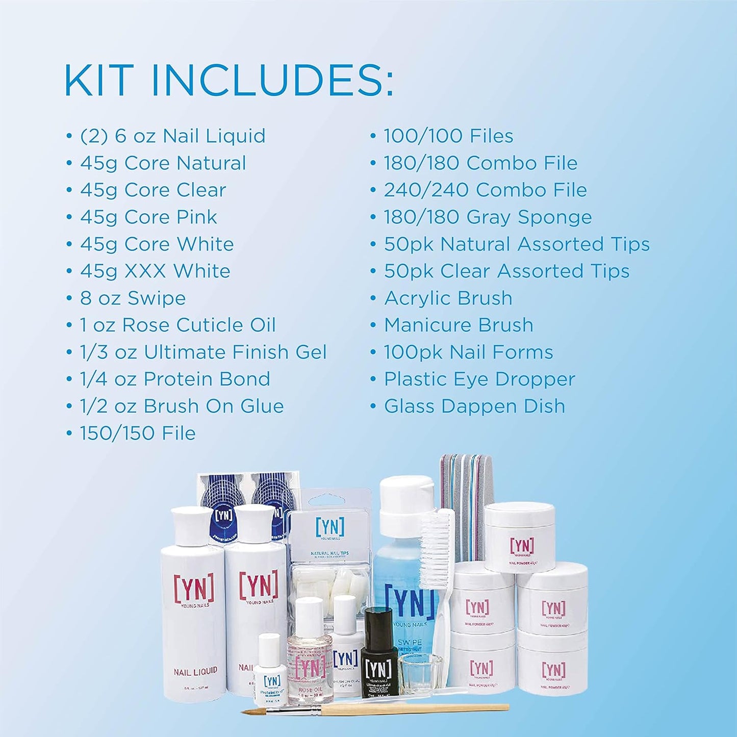 Young Nails Professional Kits & Accessories for Home Nail Kit, Starter Kit, Beginners, and/or Nail Professionals