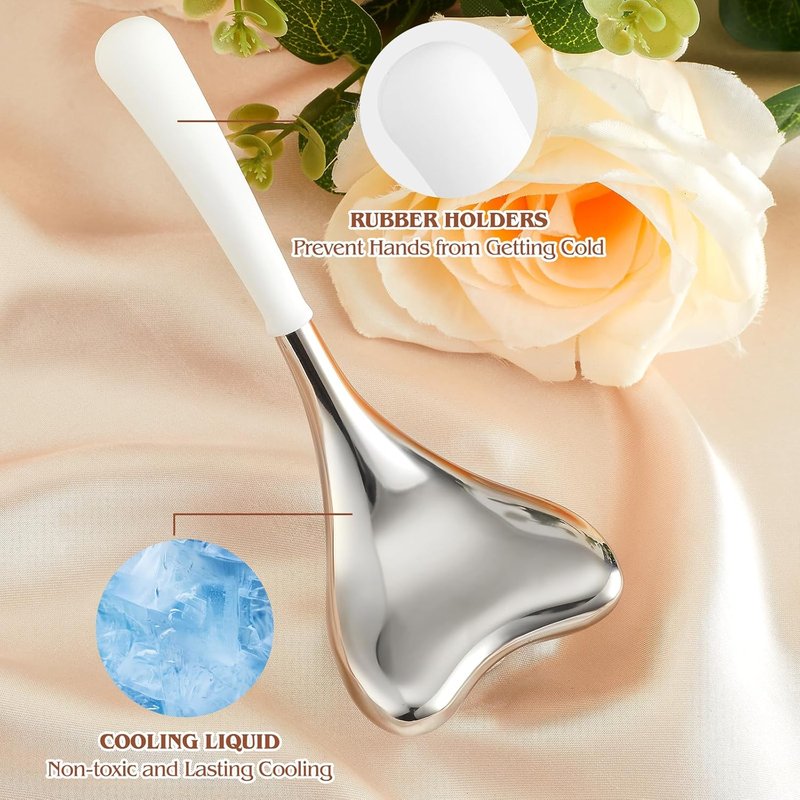 Facial Cryo Sticks - 2-in-1 Gua Sha & Ice Globes for Skin Care | Cooling Massage Tools for Women