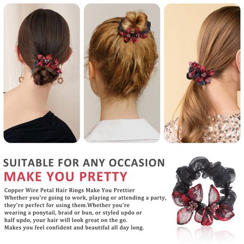 Mistofu DIY Copper Wire Metal Hand-woven Silk Satin Scrunchies - Elegant Hair Accessories and Gifts for Women & Girls