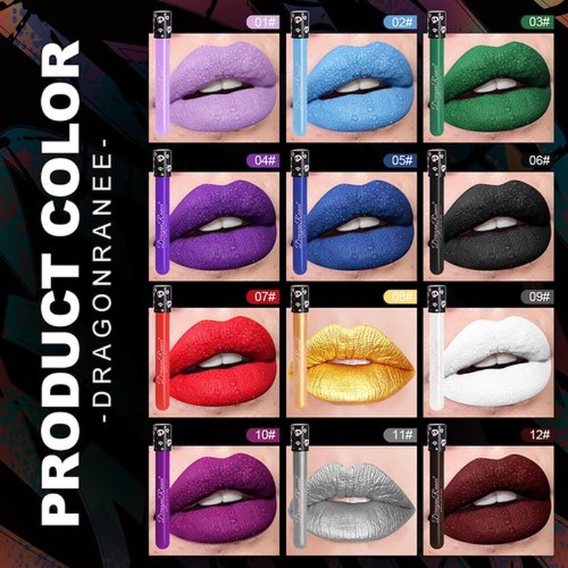 Easilydays Charm Purple Liquid Lipstick Long Lasting for Women, Matte Velvet Lip Gloss Superstay Intense Color Non-Stick Smudge-Proof & Waterproof Lipgloss Bold Goth Makeup for Halloween Cosplay, #10