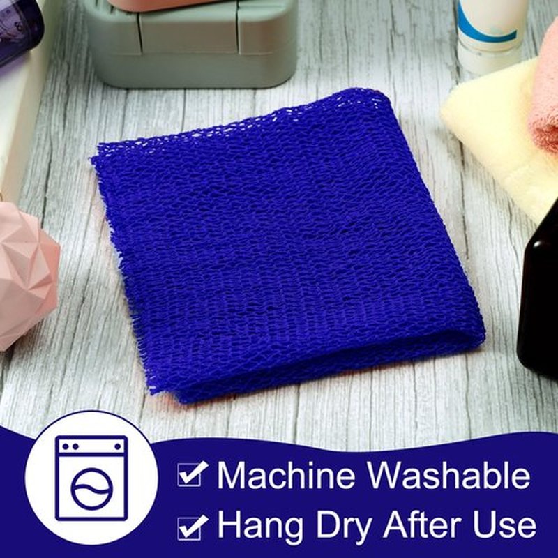 Geiserailie African Long Bathing Net Sponge Long Net Shower Body Scrubber Back Scrubber Skin Smoother Net Bathing Sponge for Daily Use or Stocking Stuffer(Blue)