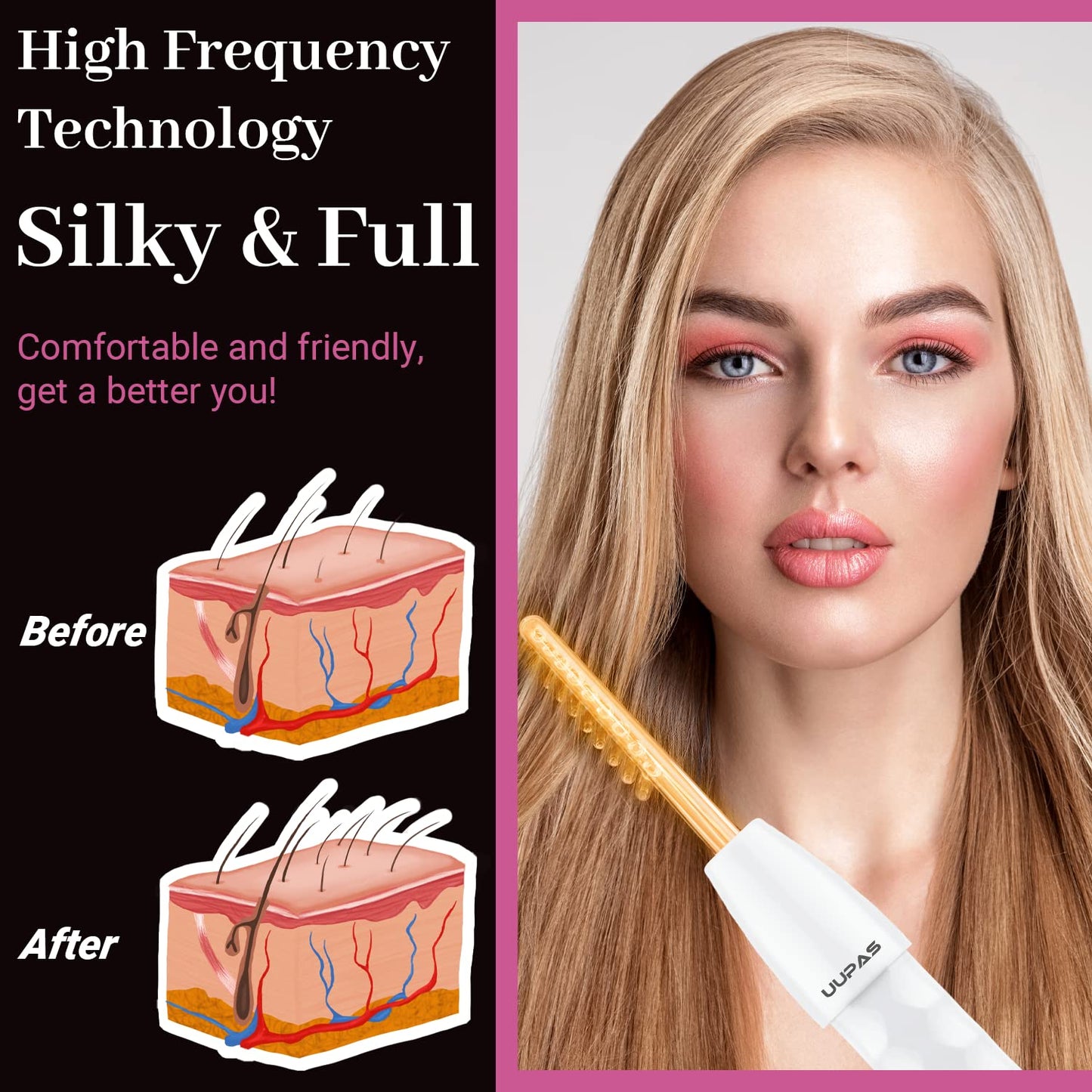 High Frequency Facial Wand - UUPAS Portable Handheld High Frequency