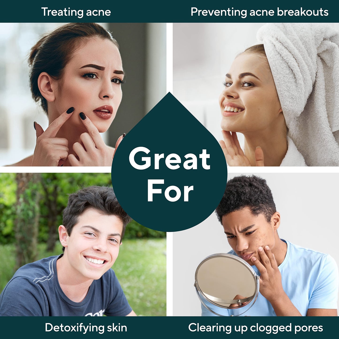 Marie's Original Acne Bar Soap Cleanser for Face and Body | Acne Treatment with Bentonite Clay, Organic Oat Bran, Noni Fruit Powder, White Willow | Natural Body Wash for Pimples and Scars (1 Pack)