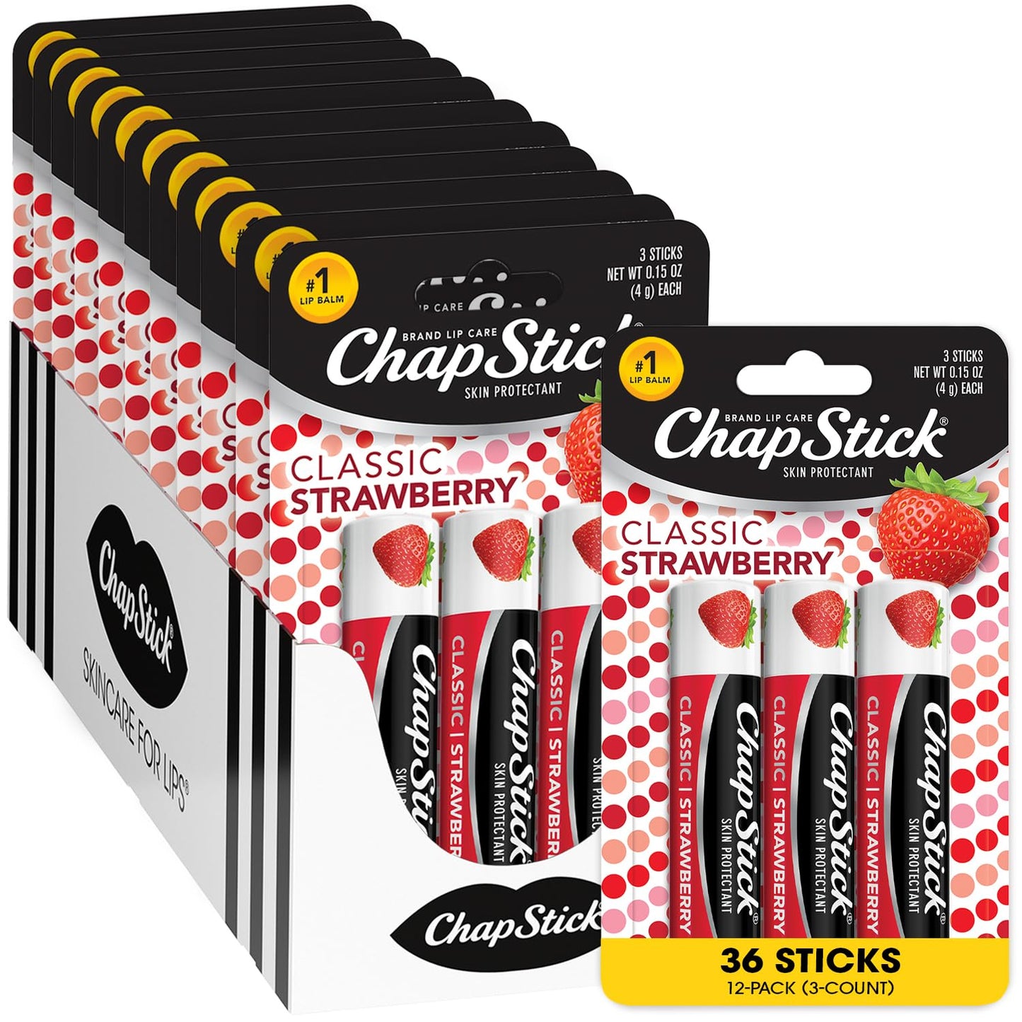 ChapStick Lip Moisturizer, Mocktail Collection 3-Packs (12 Sets/36 Tubes) – Bulk Lip Balm, Tantalizing & Sweet, 0.15 Oz Ea