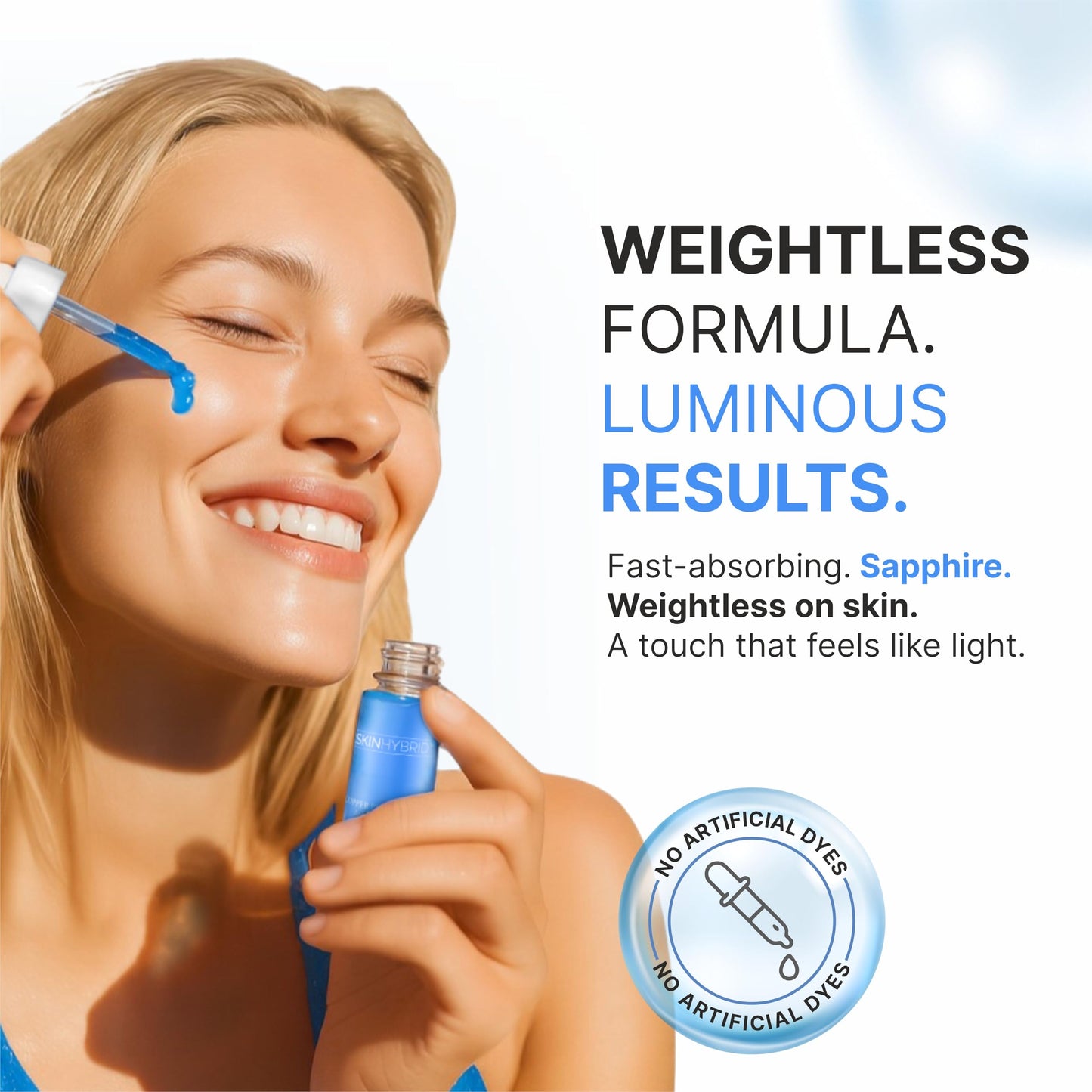 SkinHybrid Copper Peptides Serum for Face - Lightweight Anti Aging Serum with GHK-Cu Peptide, Niacinamide & Collagen for Firmer, Plumper, Youthful Skin (30ml / 1 fl oz)