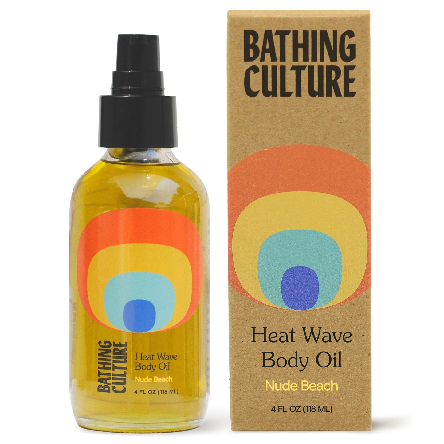 Bathing Culture - Organic Heat Wave Body Oil | Natural, Biodegradable, Sustainable, Vegan Personal Care (4 fl oz | 118 ml)