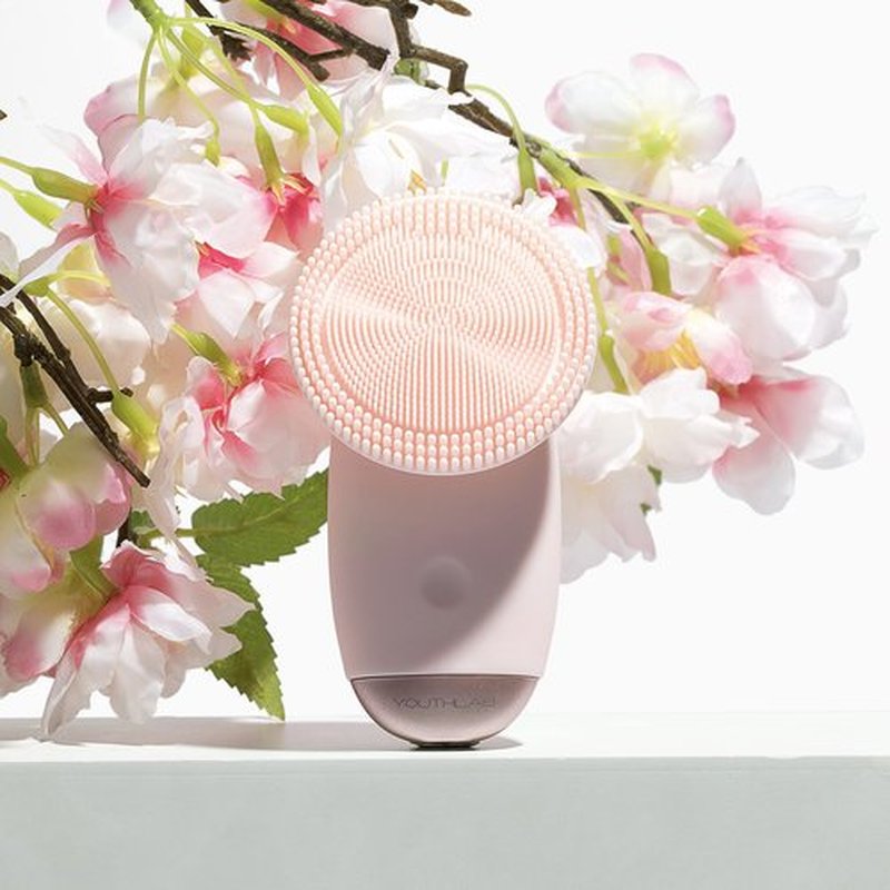 YouthLab SoniGlow, Pink, Silicone Facial Skin Cleansing Brush, Electric, Vibrating, Scrubber, Hygienic, Exfoliation, Massage, Firm, Tone, Blackheads, Pores, Waterproof, Rechargeable, Makeup Removal