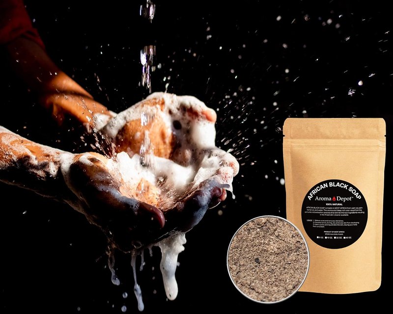 Raw African Black Soap Powder - Natural Acne & Eczema Relief | 1 lb for Face & Body Wash