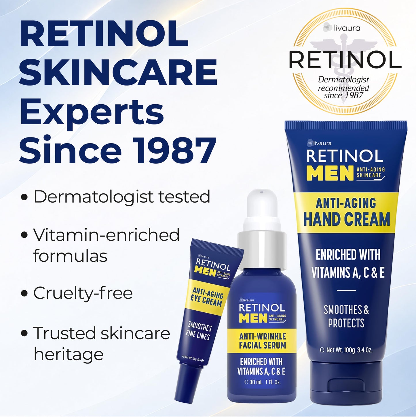 Retinol LIVAURA Face Moisturizer for Men - Anti-Aging Daily Face Cream