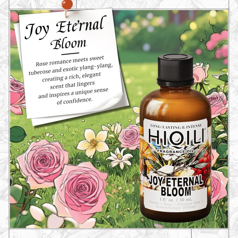Joy Eternal Bloom Fragrance Oil - Jasmine & Rose Aromatherapy Diffuser Oil | 1 Fl Oz for Candle & Soap Making