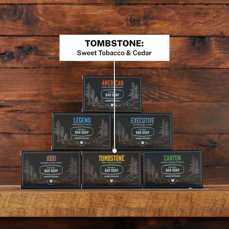 Live Bearded: All-Natural Bar Soap For Men, 3-Pack of 5 oz. Bars, Made in the USA - Exfoliates, Moisturizes - Bamboo, Charcoal, Pumice, Coconut, Avocado, and Argan Oils - Tombstone Scent