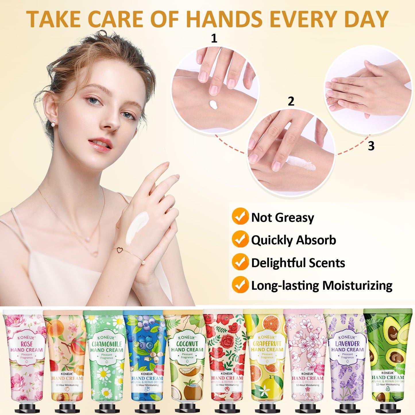 KONEUK 160 Pack Hand Cream Gifts Set, Graduation Gifts, Thank You Gifts, Bridesmaid Gifts, Birthday Gifts and Wedding Favors, Bulk Hand Lotion Travel Size for Dry Cracked Hands