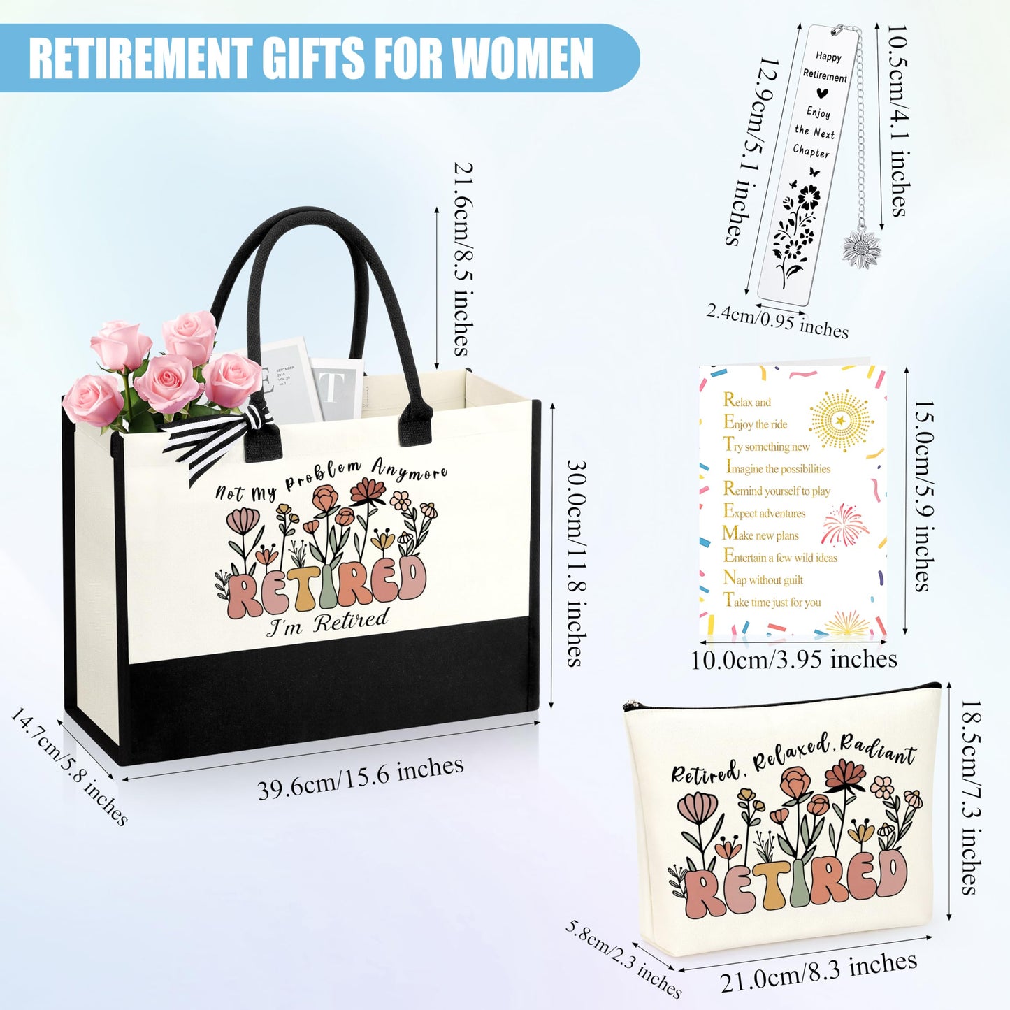 SiplyHaven Retirement Gifts for Women 2026, Best Cool Retirement Gifts for Coworker Teacher Nurses Boss Friends Mom Grandma Retirees, Coworker Farewell Leaving Going Away Gift Canvas Tote Bag