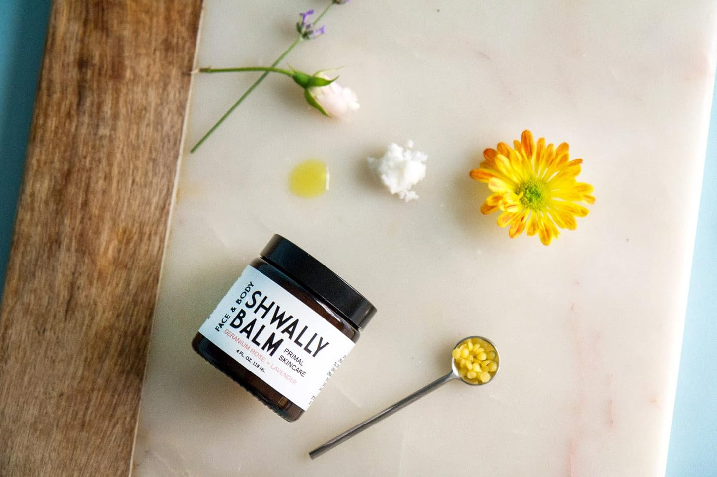 Tallow & Calendula Face and Body Balm | Organic Geranium Rose & Lavender, 4 oz - Grass Fed, Paleo-Friendly