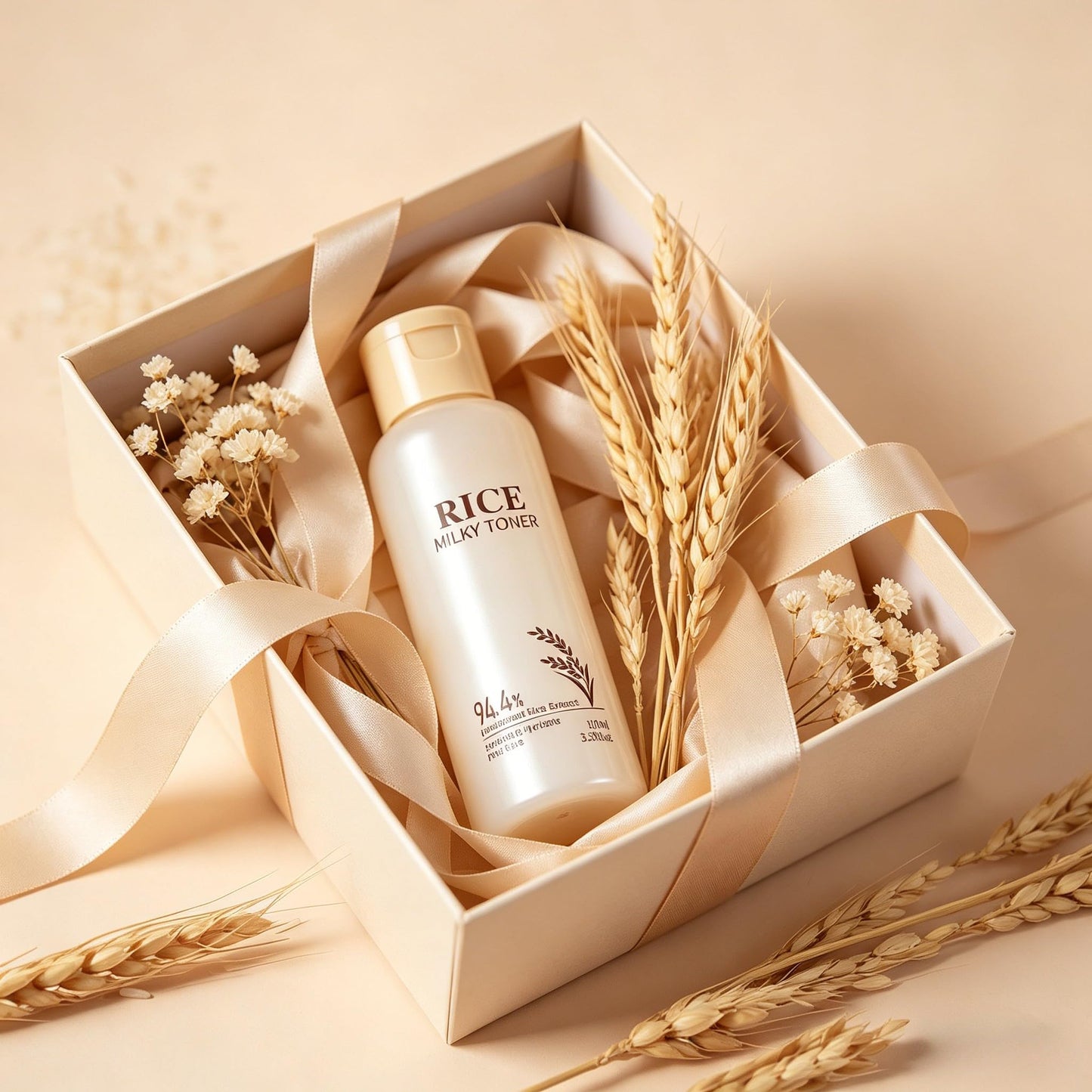 Rice Toner, Natural Rice Essence, Rice Water Deep Hydration, Non-Greasy, Moisturizing Facial Toner, Korean Skincare Toner Suitable for All Skin Types, Women & Men's Skincare 100ml (3.38fl.oz.)