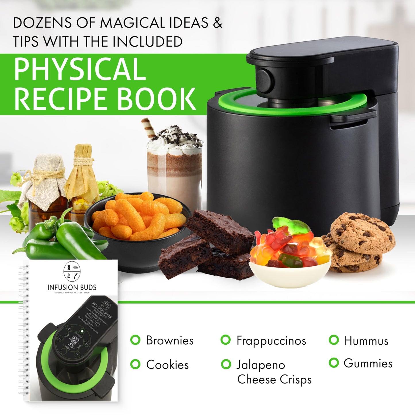 3-In-1 Magical Infuser Machine, Herb Decarboxylator & Gummy Maker. Butter maker Machine for creating Infused Butter, Gummies, Herbal Oil & More. Recipe Book & All Accessories