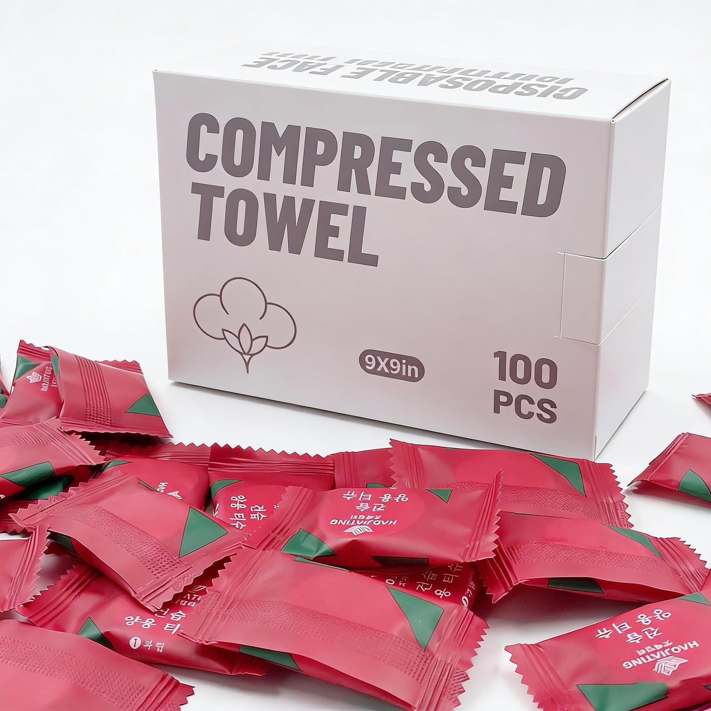 Coldcool 100 Pcs Compressed Towels, Portable Individually Wrapped Coin Towels, Reusable Disposable Face Towels for Travel, Camping, Hiking, Beach, Swimming & Outdoor Activities