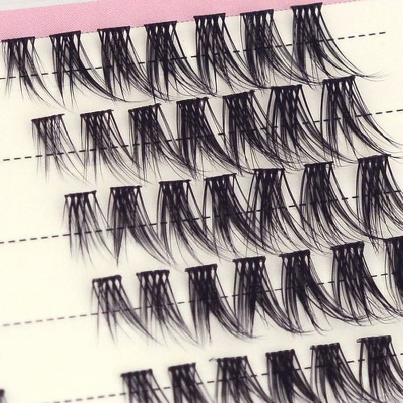 Bluesmurfs Individual False Lash, Cat Eye & Foxy Eye Lashes, DIY Faux Mink Natural Look Fake Eyelashes, 70 Individual Lash Clusters, 8-16mm
