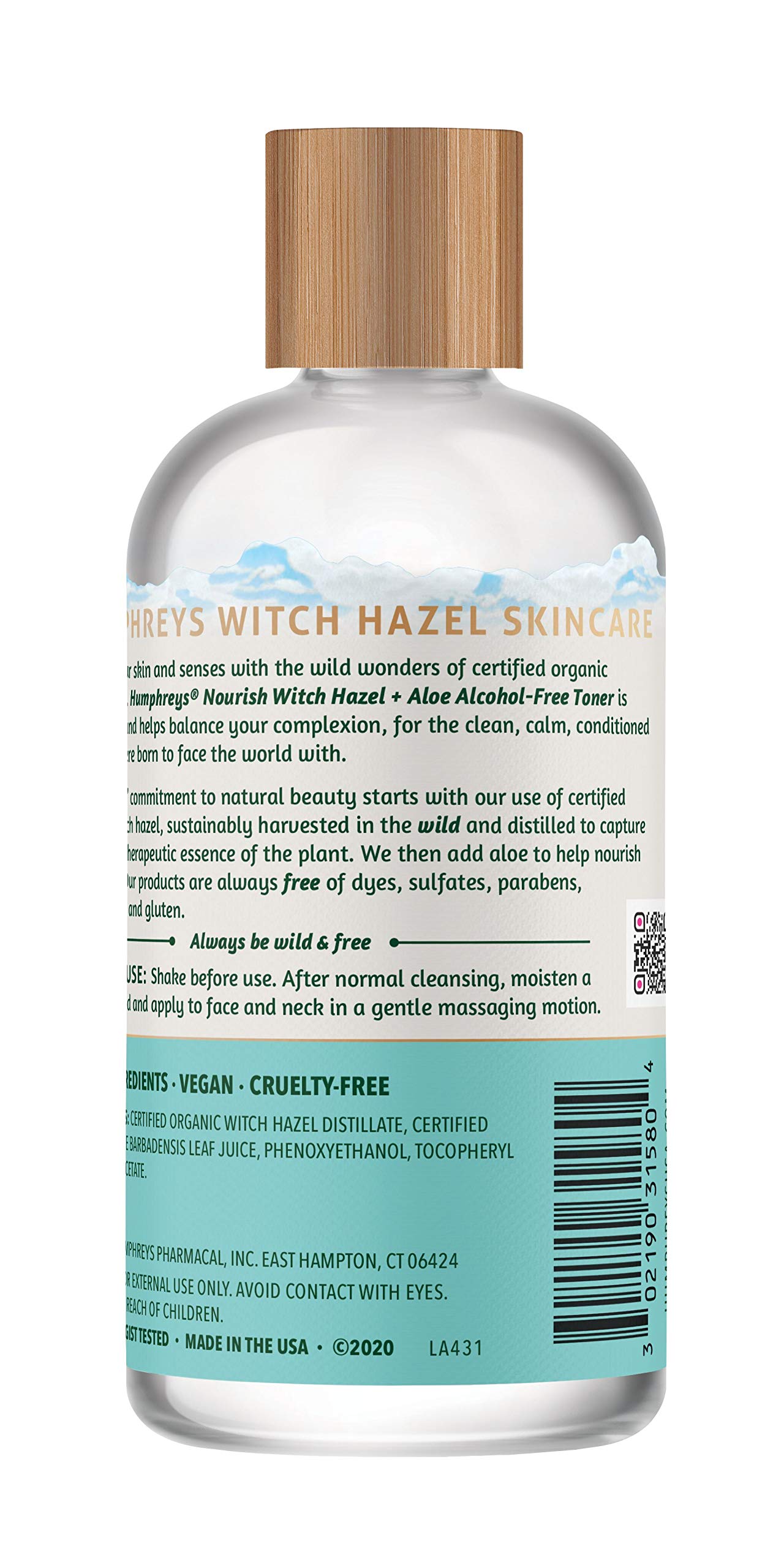 Humphreys Witch Hazel Nourishing Toner with Aloe | 8 Fl Oz