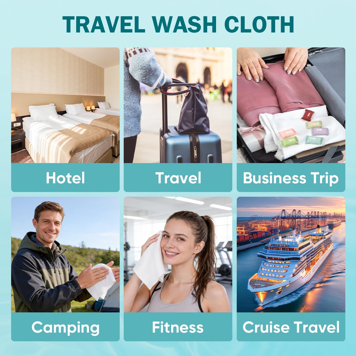Treeroot 42 Pcs Disposable Compressed Towels, Disposable Washcloths for Adults, Disposable Towels for Travel, Thicker Super Absorbent Wash Cloths for Travel, Essentials for Outdoor Camping, Hiking