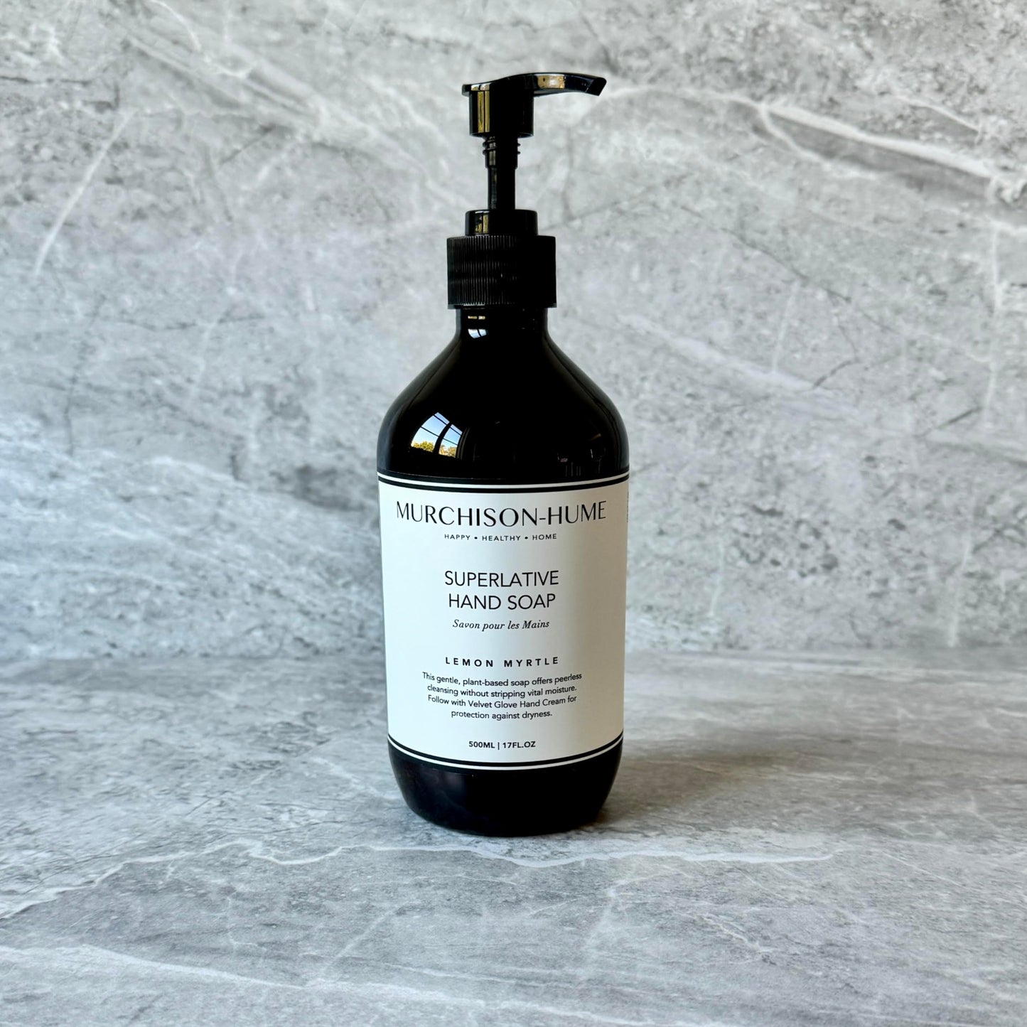 Murchison-Hume Lemon Myrtle Hand Soap | Superlative Plant-Based Formula with Elegant Refillable Pump Dispenser | Soft & Hydrated Hands | SLS-Free, Paraben-Free & Cruelty-Free | 16 fl oz