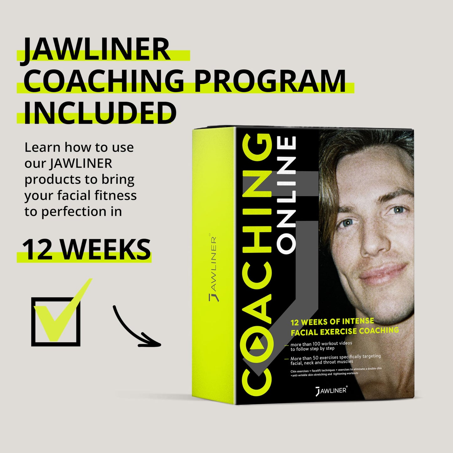 Jawliner® Hard Jawline Gum for Facial Fitness - Jaw Exerciser for Sculpted Masseter Muscle with 6-10× Stronger Resistance - Sugar-Free Vegan Workout Gum - Blueberry Flavor, 40 Pieces