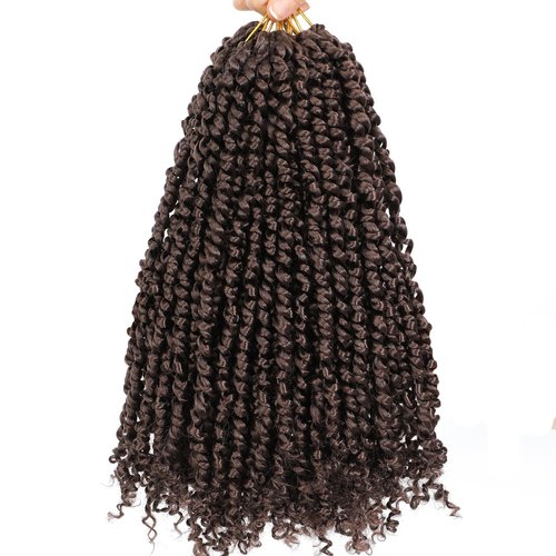 Alrence Passion Twist Crochet Hair 8 Packs Pre twisted Passion Twist Hair For Women Soft Bohe Pre-looped Crochet Braids (14 Inch (Pack of 8), 33#)