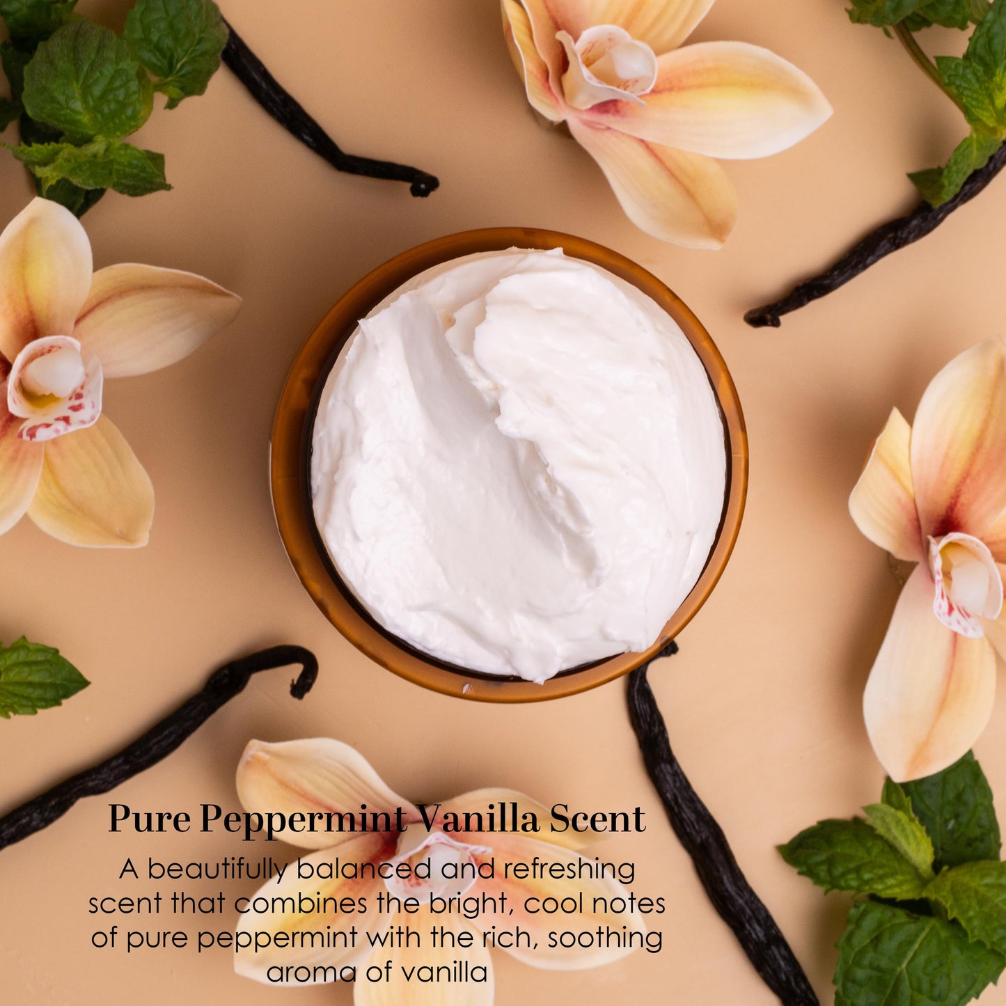 Peppermint Vanilla Body Butter - Natural Lotion for Women with Shea Butter & Jojoba Oil - Non-Greasy Whipped Body Lotion for Dry Skin - Vanilla Scented Peppermint Body Lotion