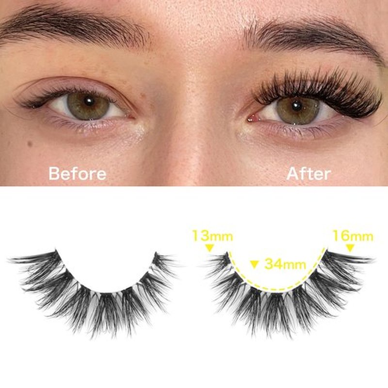 Cat Eye Lashes Natural Look False Eyelashes Fluffy Wispy Fake Eyelashes C Curl Strip 3D Lashes Cat Eye Fox Eyelash Mink Lashes with Clear Band 9 Pairs ALICROWN