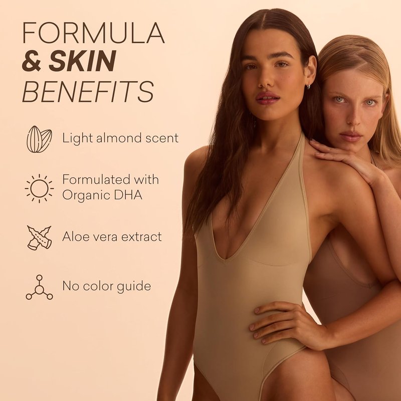 Brown Bee Self Tanning Mousse Refill - Fast-Drying Organic DHA Tanning Foam, 200ml | Almond Scent