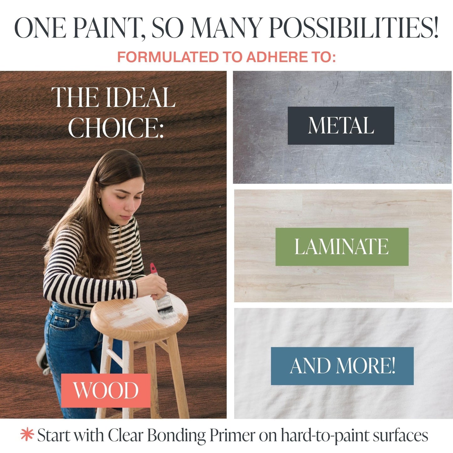 Country Chic All-in-One Chalk Paint for Furniture, Cabinets, Home Decor, Eco-Friendly, Matte Finish, Built-In Primer & Top Coat for Wood, Metal - Driftwood (Brown) - Quart 32 oz (950 ml)